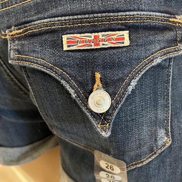 Hudson Croxley Mid Thigh Blue Denim Rolled Cuff Short  Size 26. NWT - Picture 8 of 14